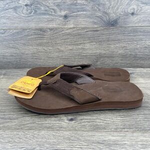 Cobian Lazo Mens Brown Leather Flip Flop Sandals LZO24-200-13 Size 13 NEW